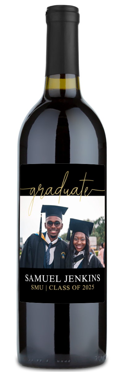 Gold Script Graduation Wine Gift | Personal Wine