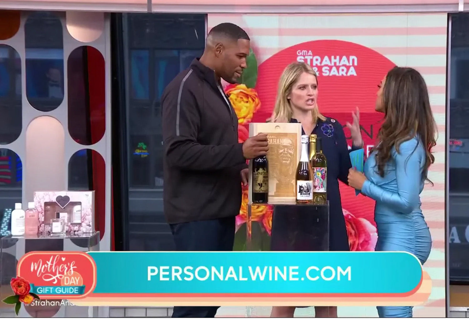 Michael Strahan and Sara Haines Showcase Personal Wine on Good Morning America