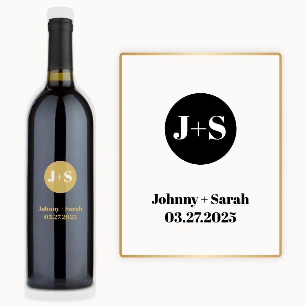 Modern Circle Initials – Custom Engraved Wine