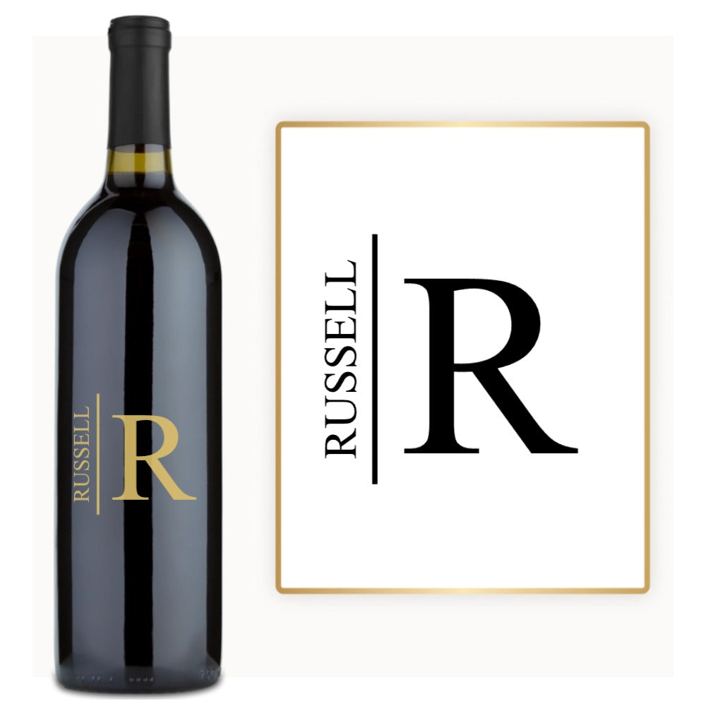 Modern Initial Name – Custom Engraved Wine