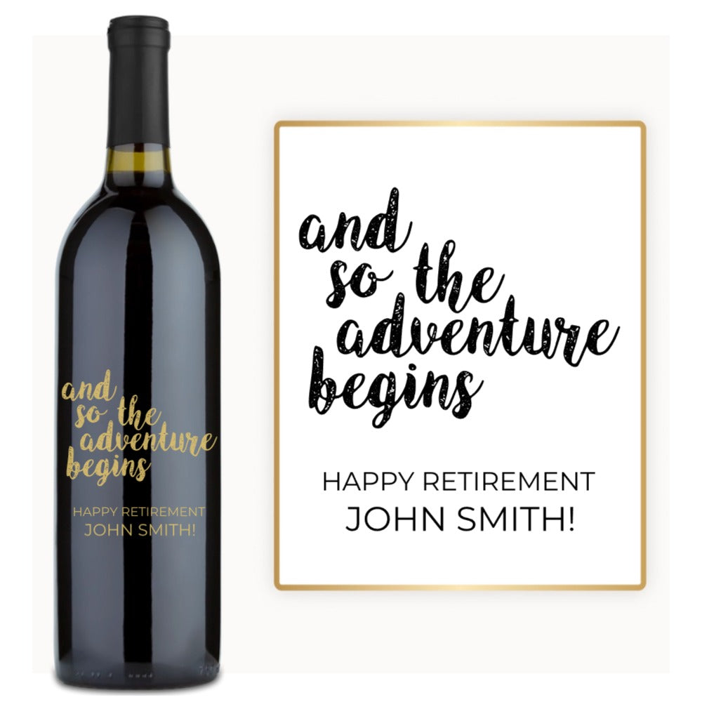 Retirement Adventure Begins – Custom Engraved Wine
