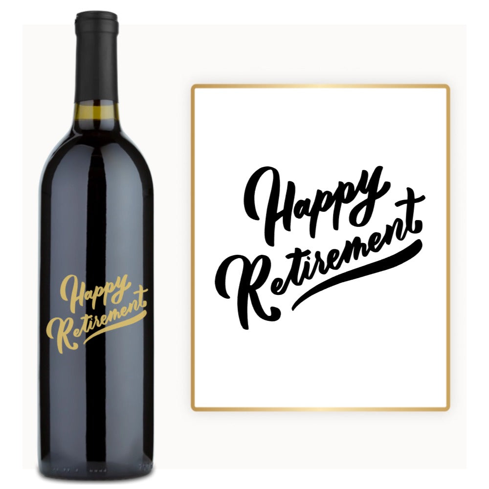 Happy Retirement Script – Custom Engraved Wine
