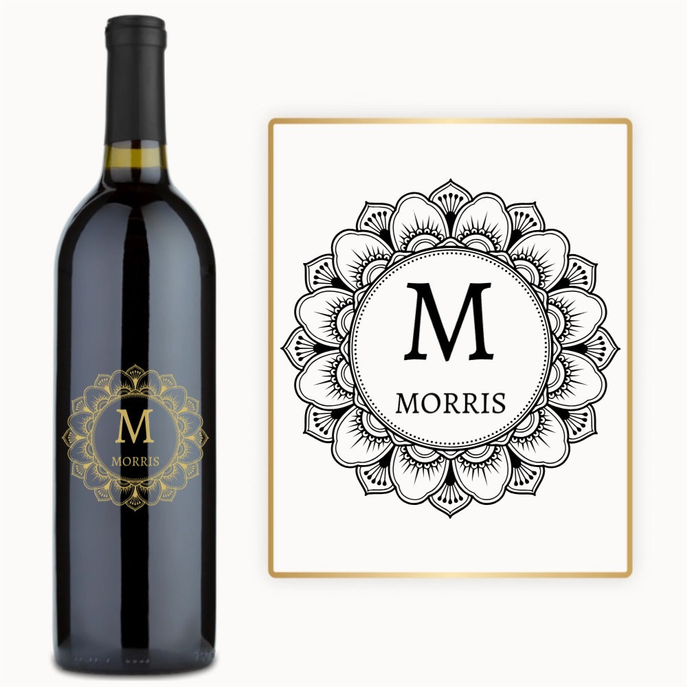 Mandala Monogram – Custom Engraved Wine