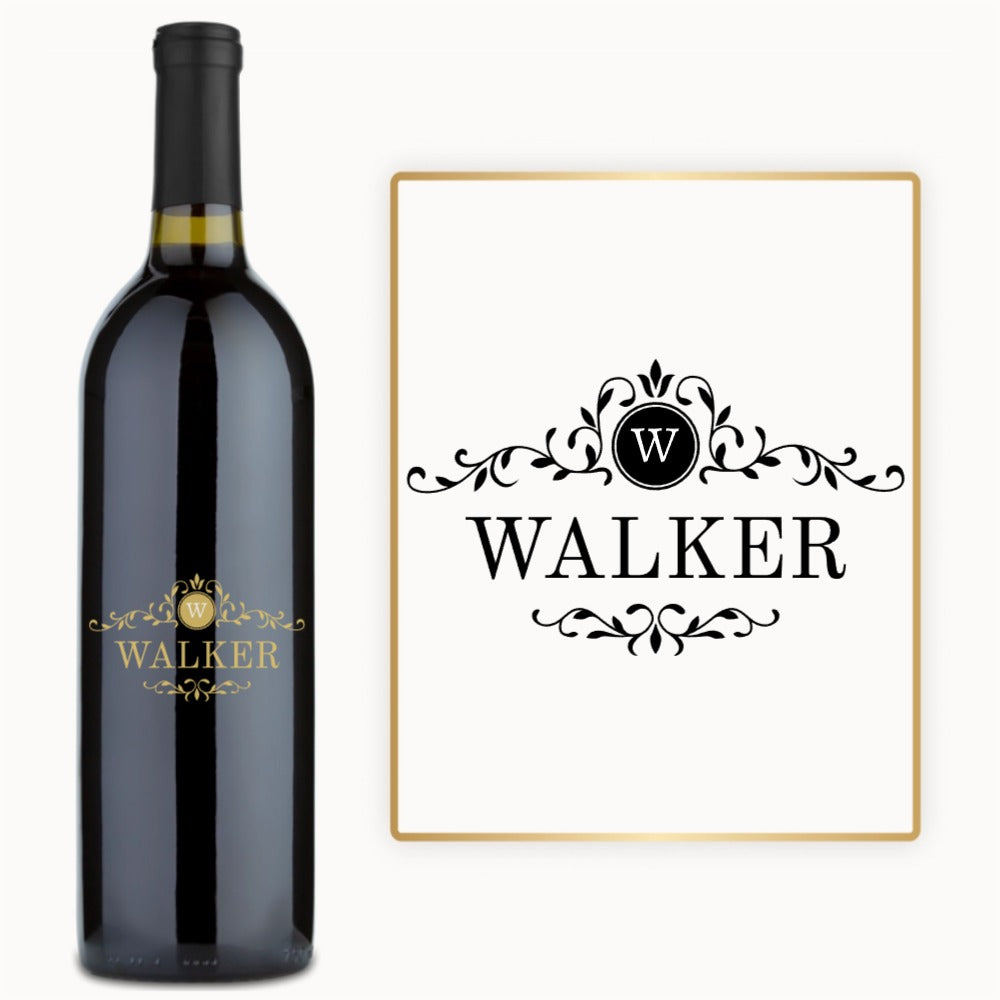 Botanical Initial Name – Custom Engraved Wine