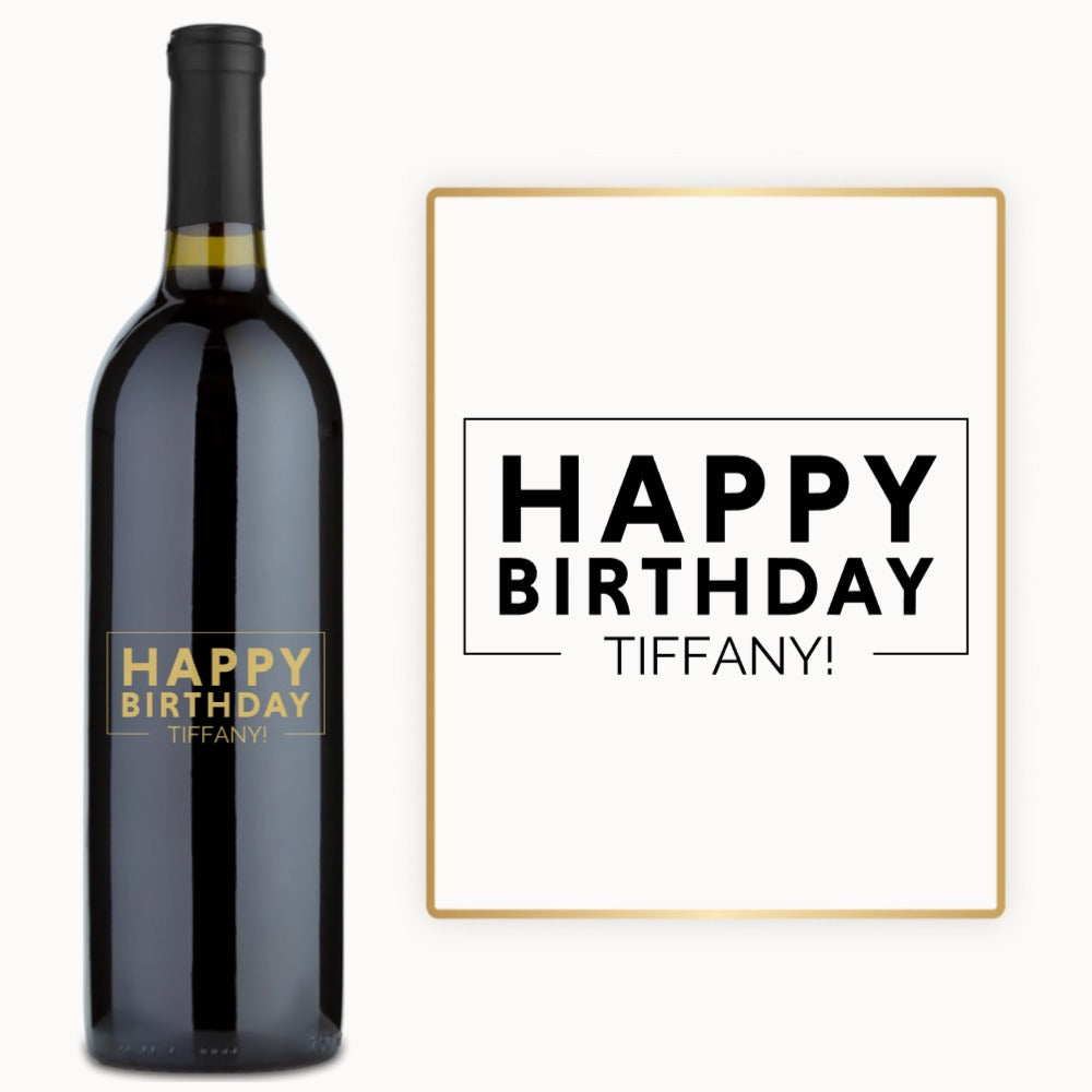 Happy Birthday Script – Custom Engraved Wine
