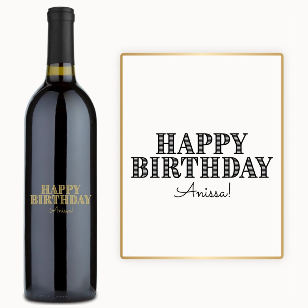 Pinstripe Birthday – Custom Engraved Wine