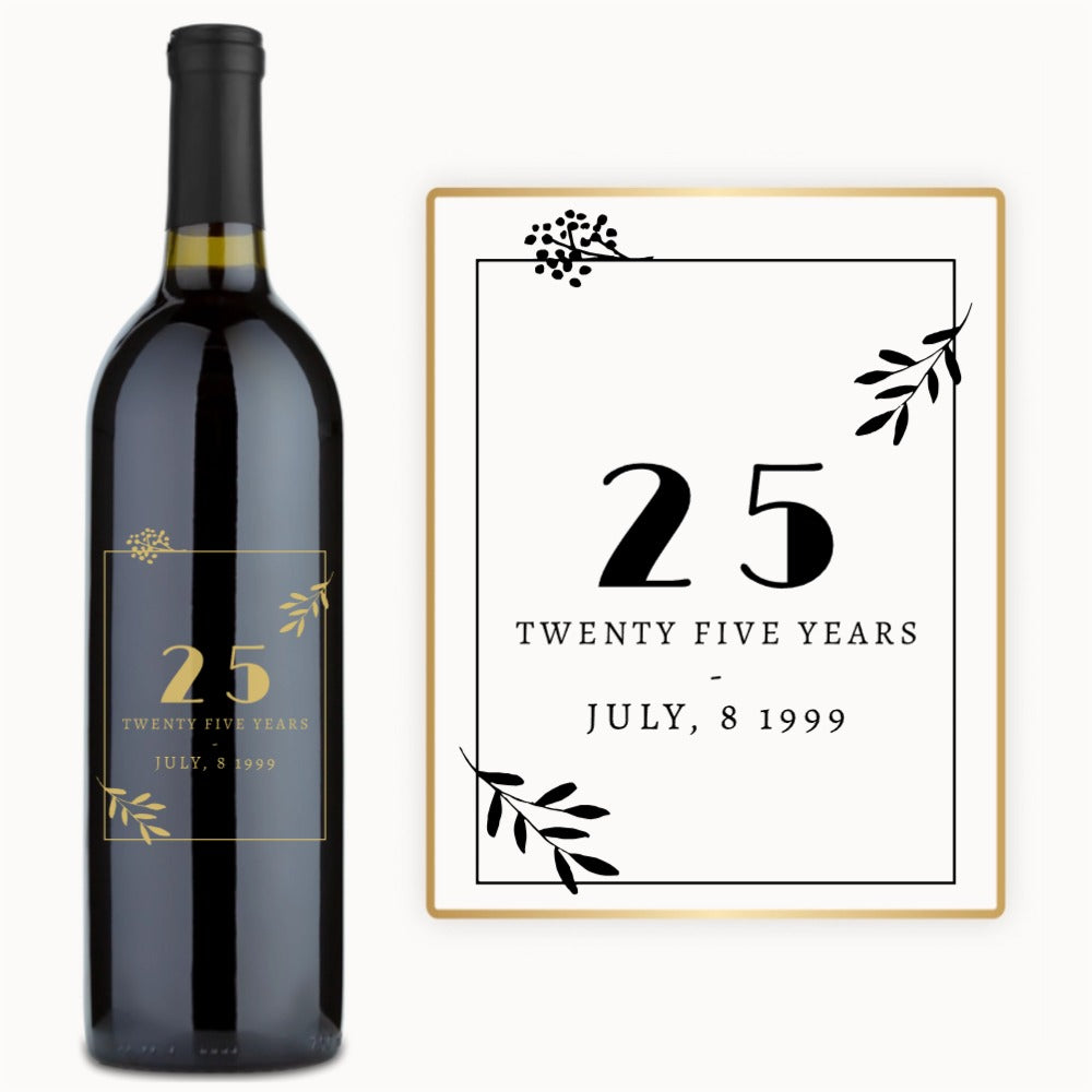 Elegant Floral Frame – Custom Engraved Wine