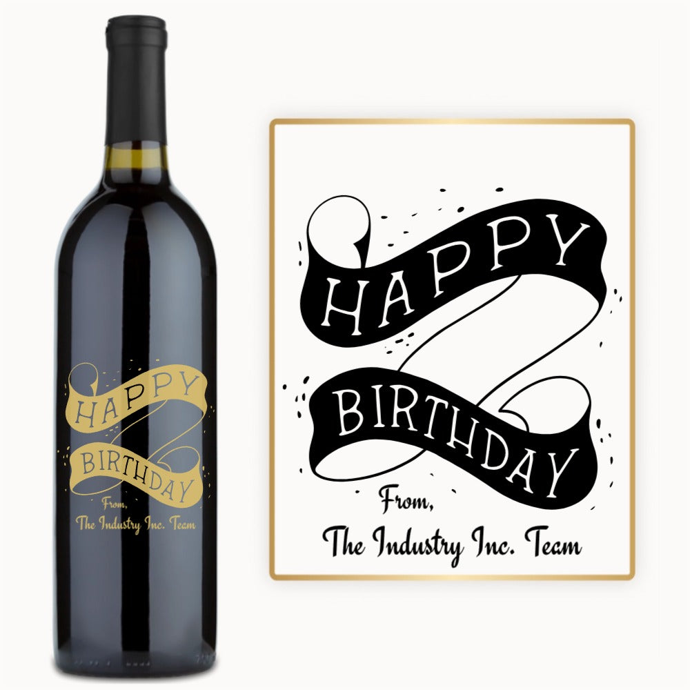 Happy Birthday Scroll – Custom Engraved Wine