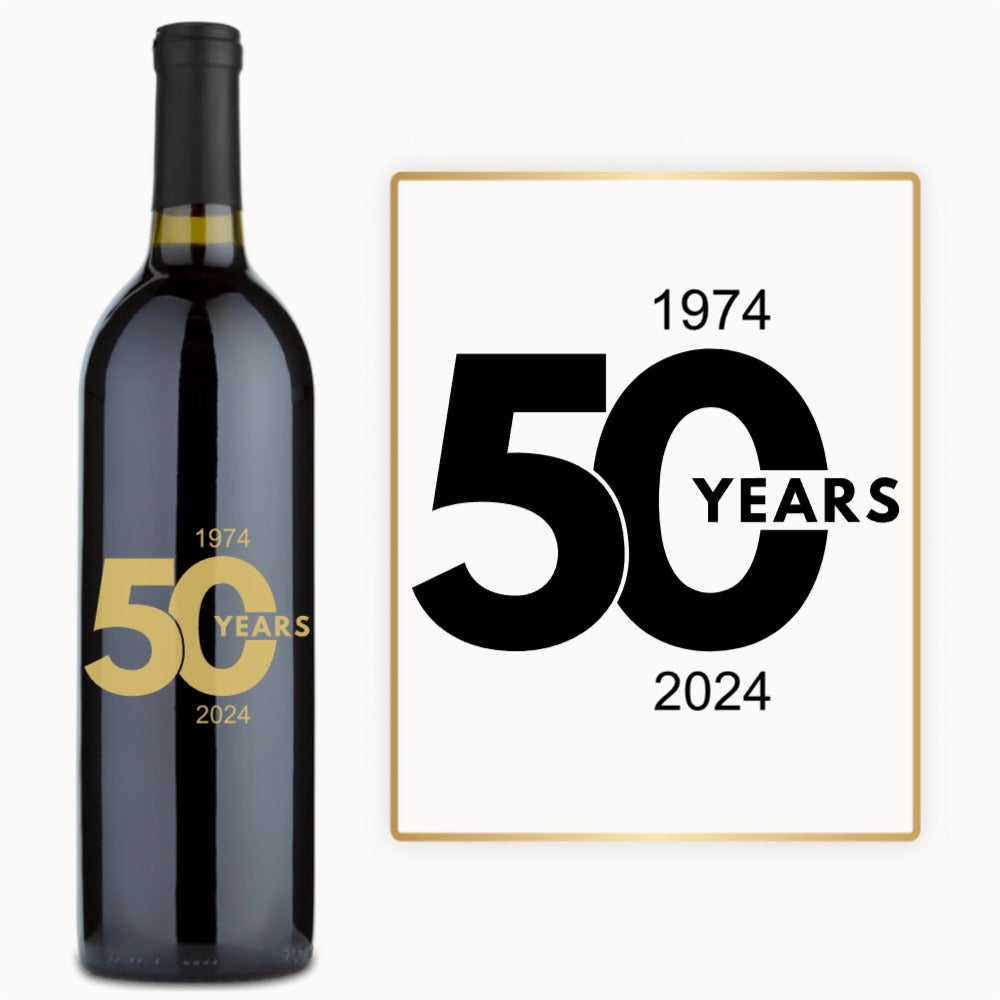50 Year Milestone – Custom Engraved Wine