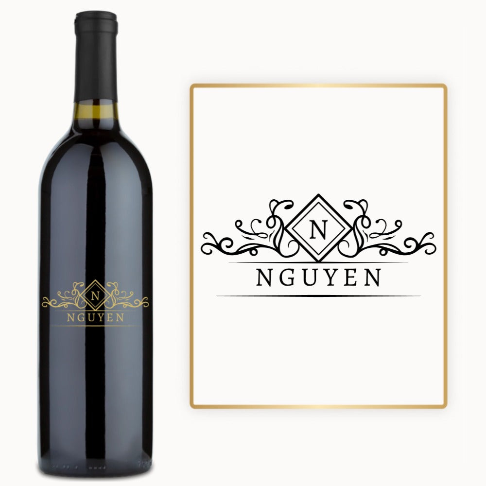 Diamond Crest Monogram – Custom Engraved Wine