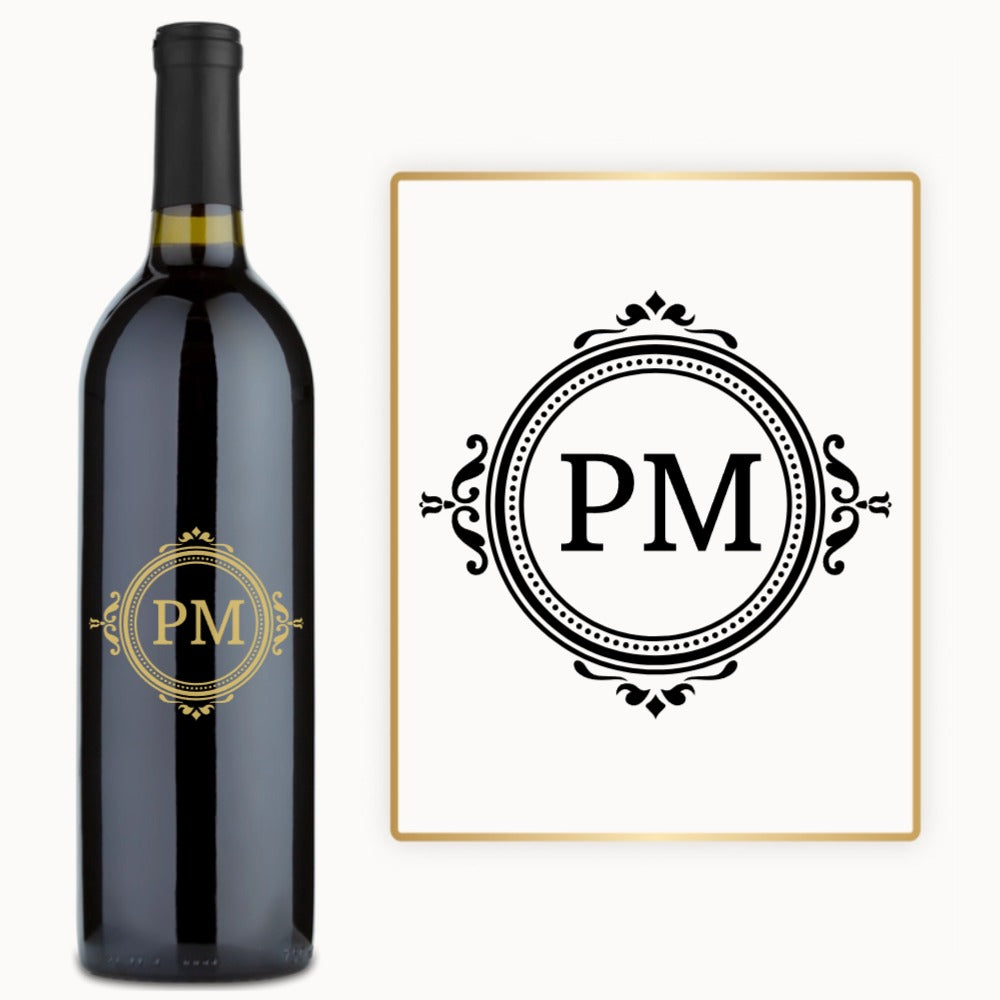 Circle Monogram Initial – Custom Engraved Wine