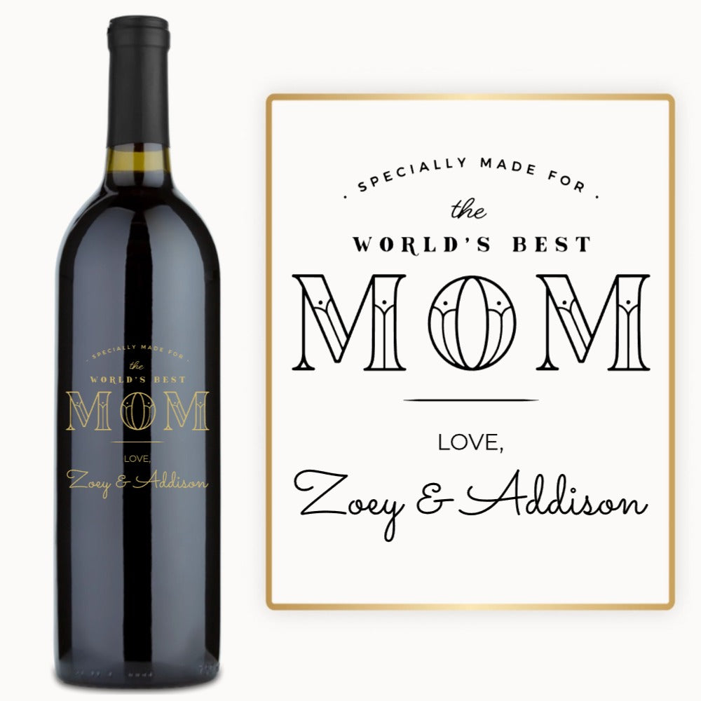World’s Best Mom – Custom Engraved Wine