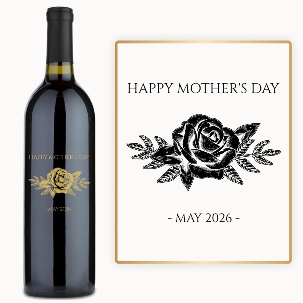 Mother’s Day Rose - Engraved Wine Gift