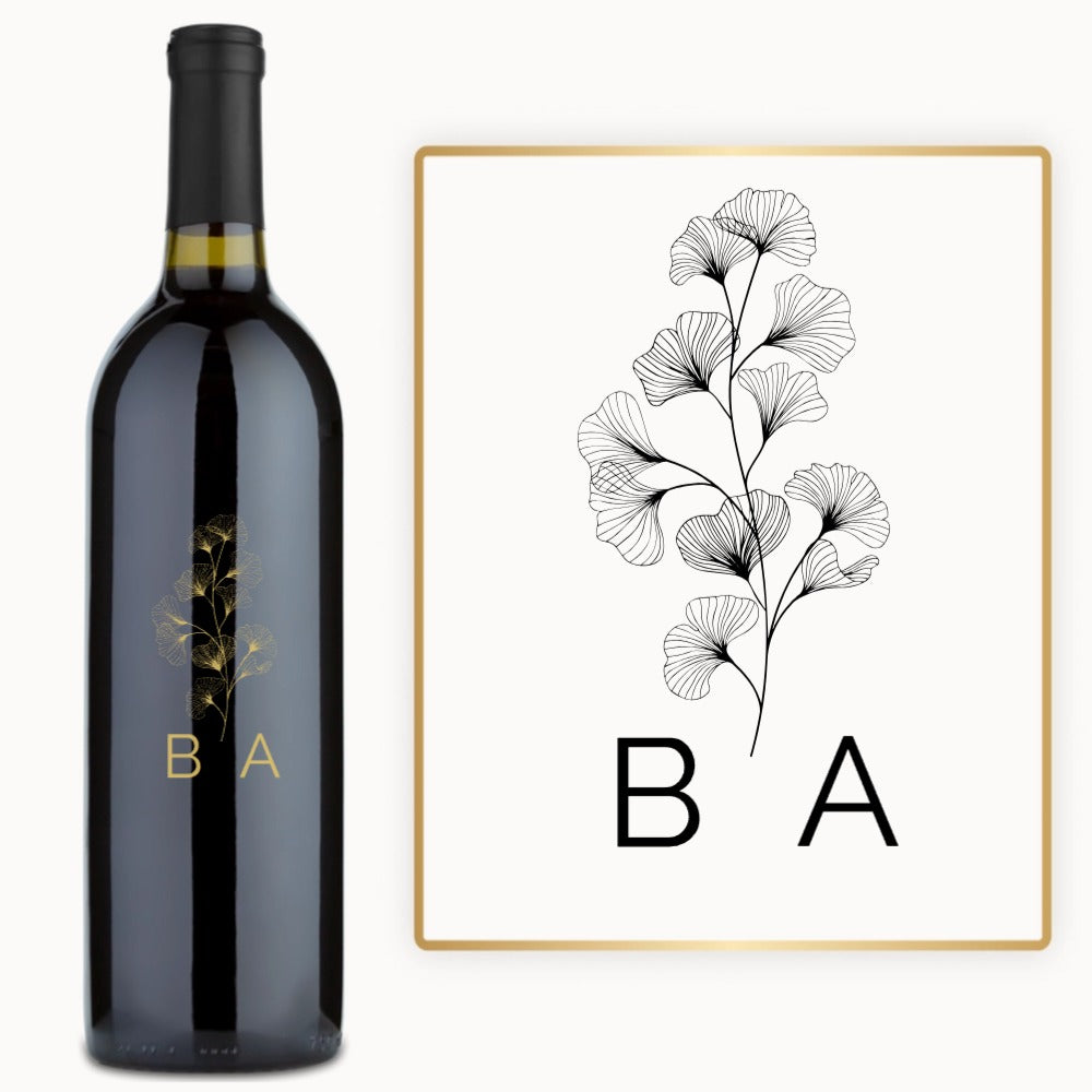 Ginkgo Monogram – Custom Engraved Wine