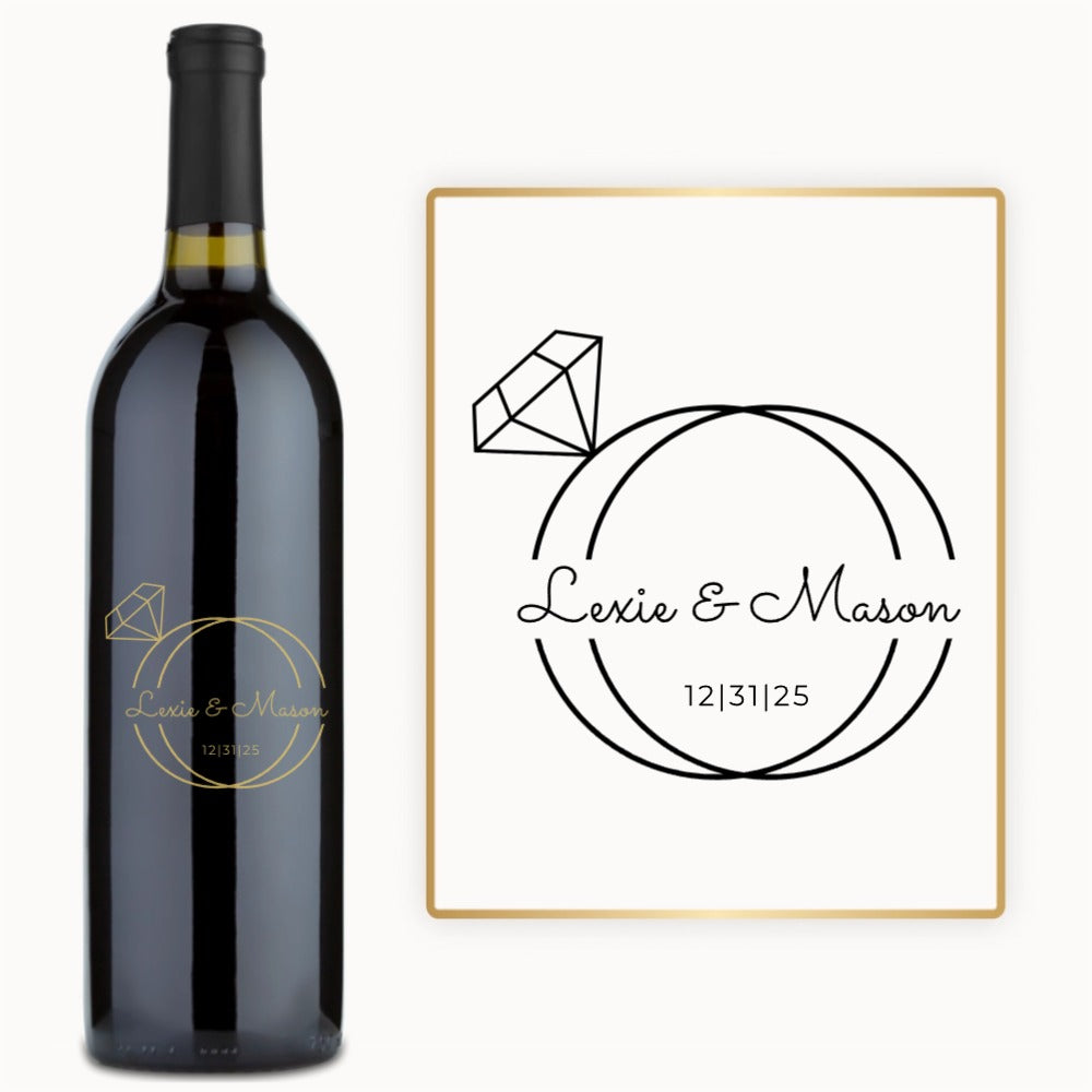 Wedding Ring Monogram – Engraved Engagement Wine