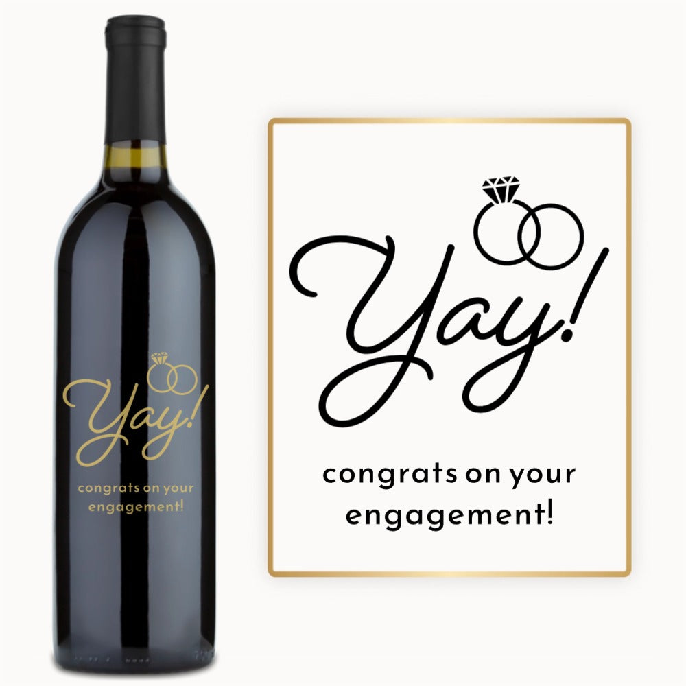Yay With Rings – Engraved Engagement Wine