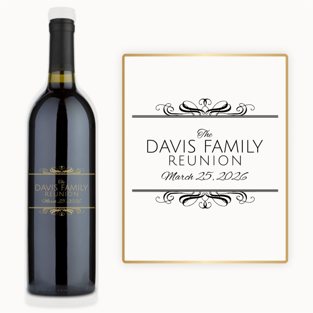 Elegant Scroll Frame Custom Engraved Wine