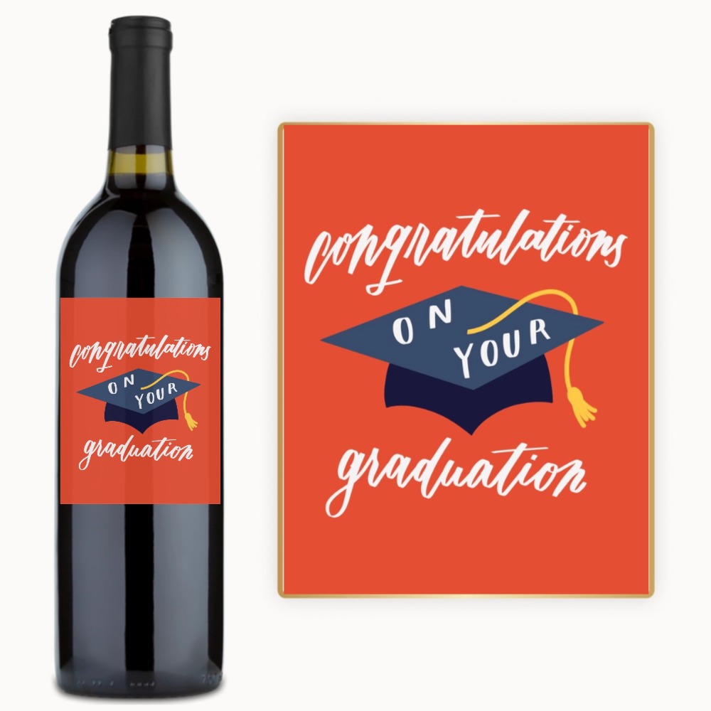 Congrats Grad Cap – Custom Label Wine