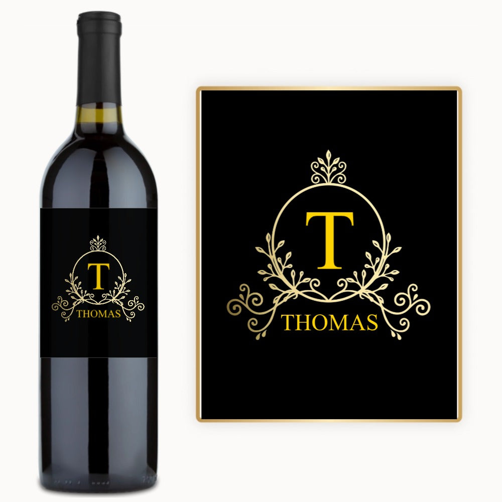 Gold Crest Monogram – Custom Label Wine