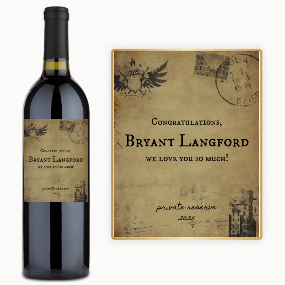 Vintage Postcard – Custom Label Wine