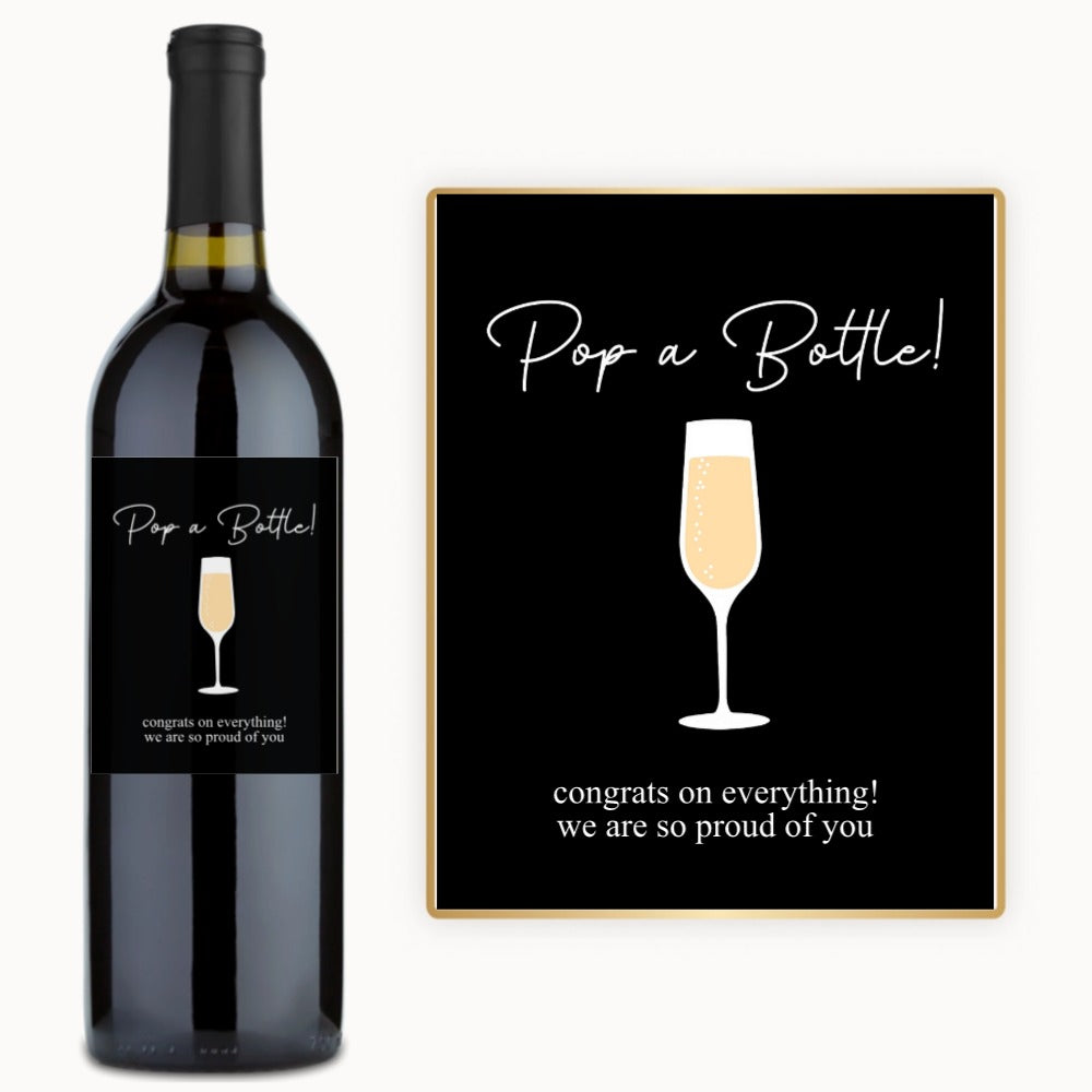 Pop the Bottle Congrats – Custom Label Wine