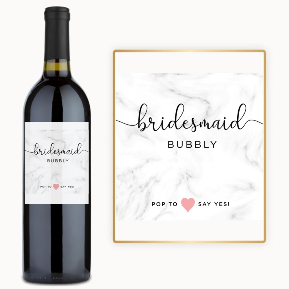 Bridesmaid Bubbly – Custom Label Wine