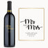 Black and gold engraved wine bottle with Mr & Mrs, names Camila & Lucas Johnson, and date 09.19.24 on the label.