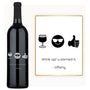 Custom engraved wine bottle with emoji icons and a message: drink up u earned it. - tiffany.