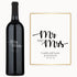 Custom engraved wine bottle reading Mr & Mrs, with Camila & Lucas Johnson and the date 09.19.24 shown on the label.