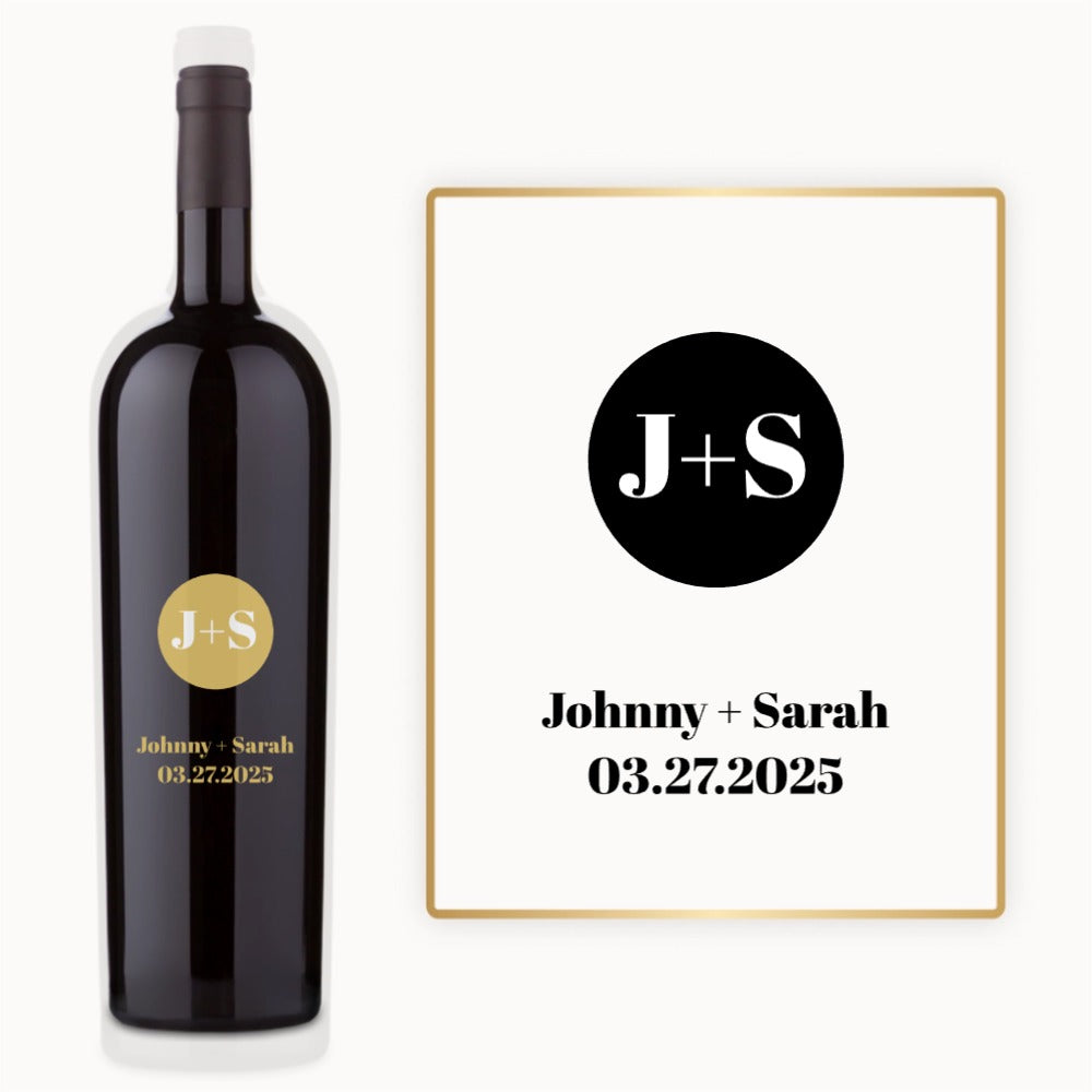 Modern Circle Initials – Custom Engraved Wine