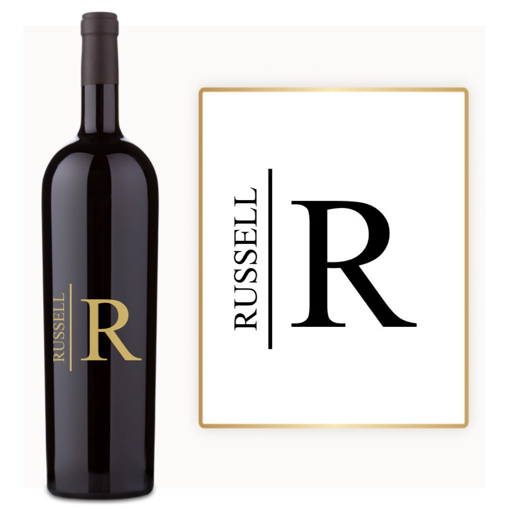 Modern Initial Name – Custom Engraved Wine