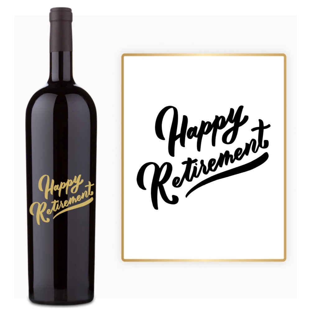 Happy Retirement Script – Custom Engraved Wine