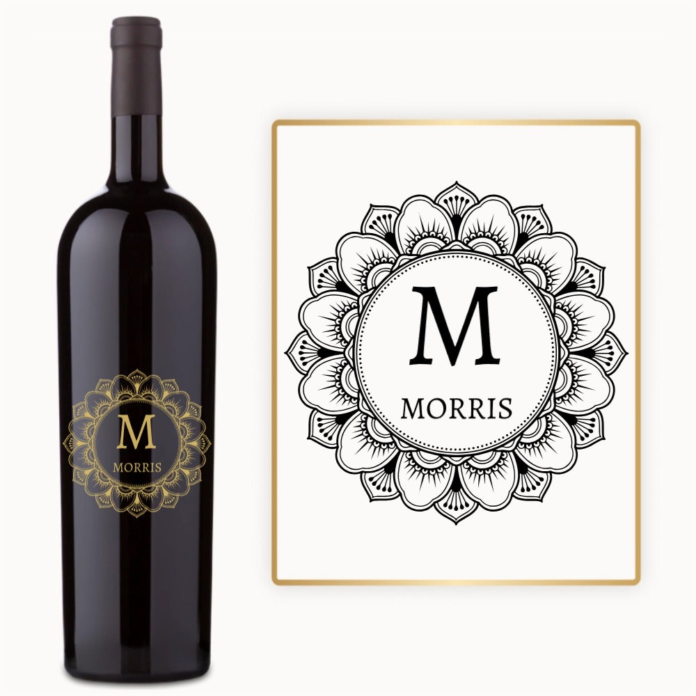 Mandala Monogram – Custom Engraved Wine