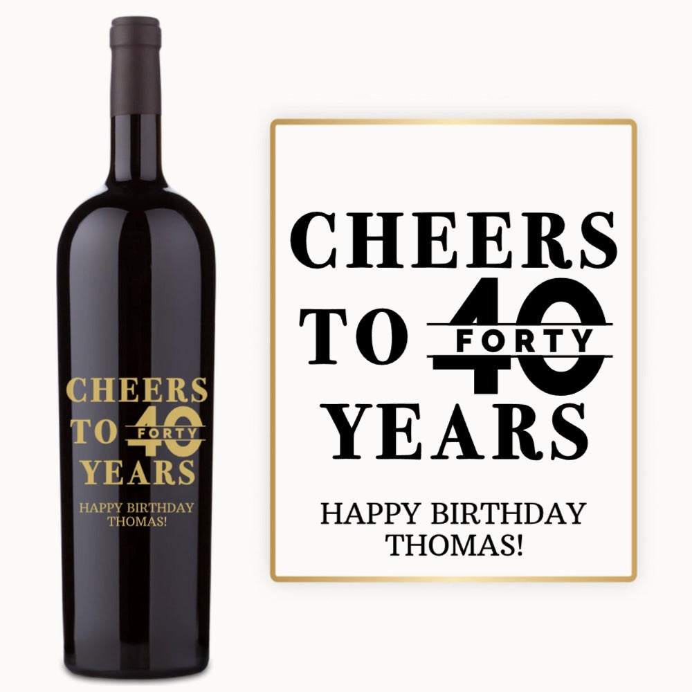 Cheers to 40 Years – Custom Engraved Wine