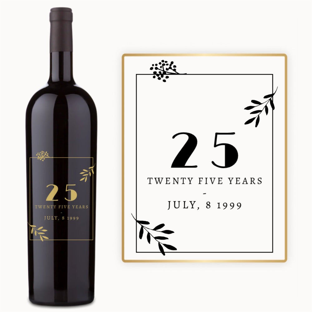 Elegant Floral Frame – Custom Engraved Wine