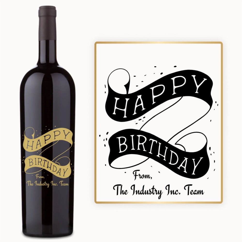 Happy Birthday Scroll – Custom Engraved Wine