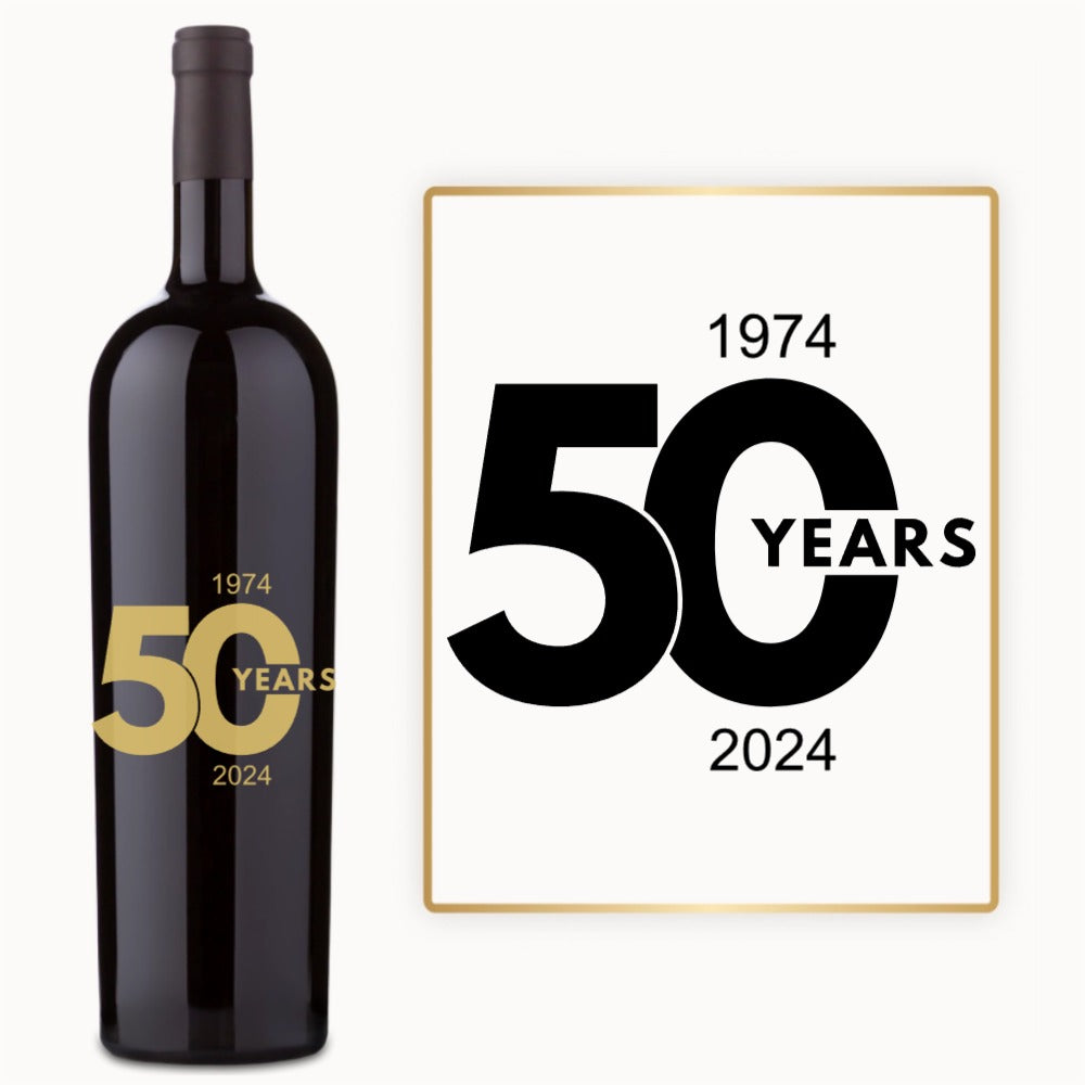 50 Year Milestone – Custom Engraved Wine