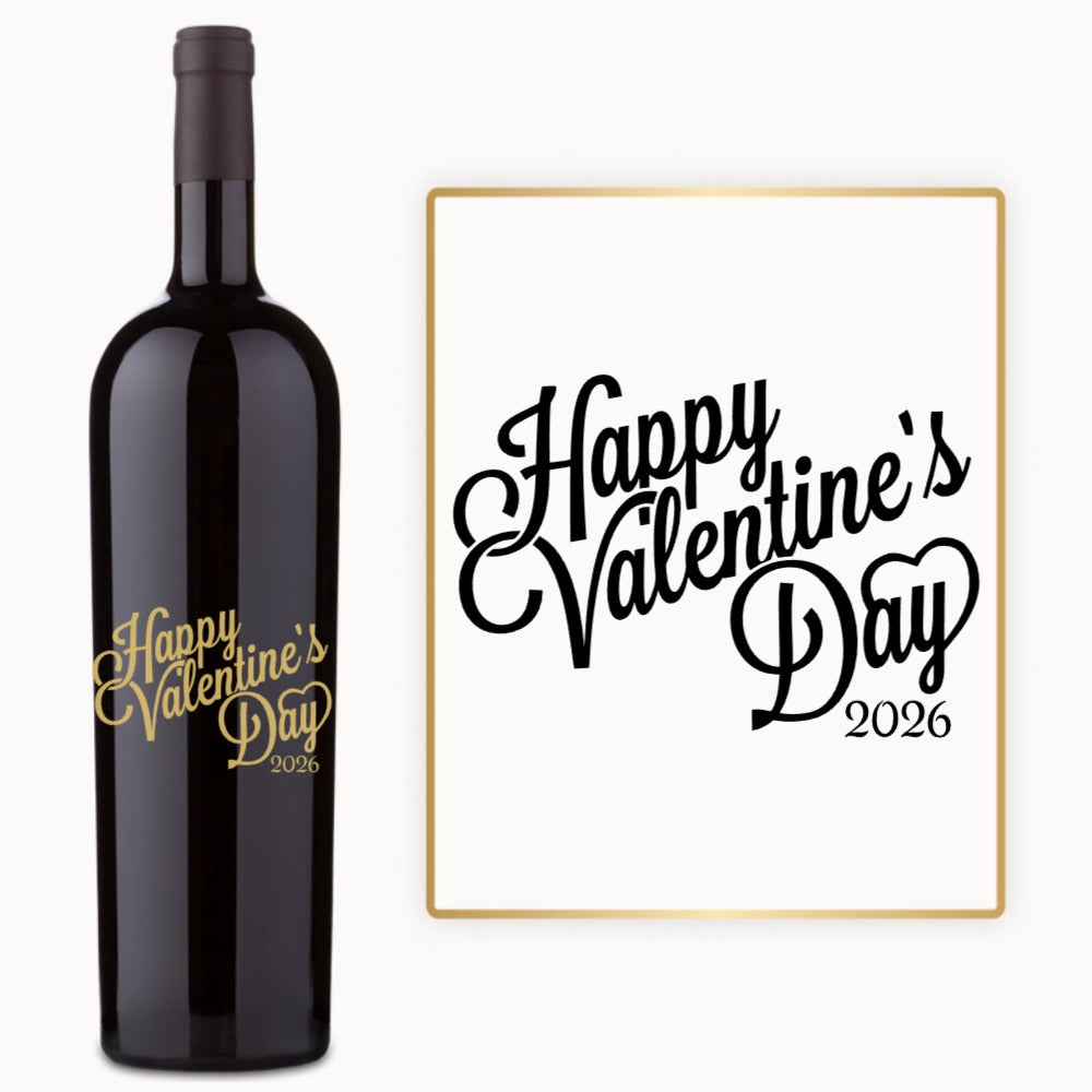 Valentine’s Day Script – Custom Engraved Wine
