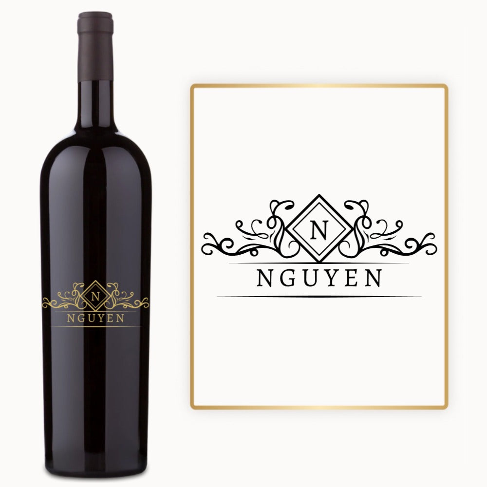 Diamond Crest Monogram – Custom Engraved Wine