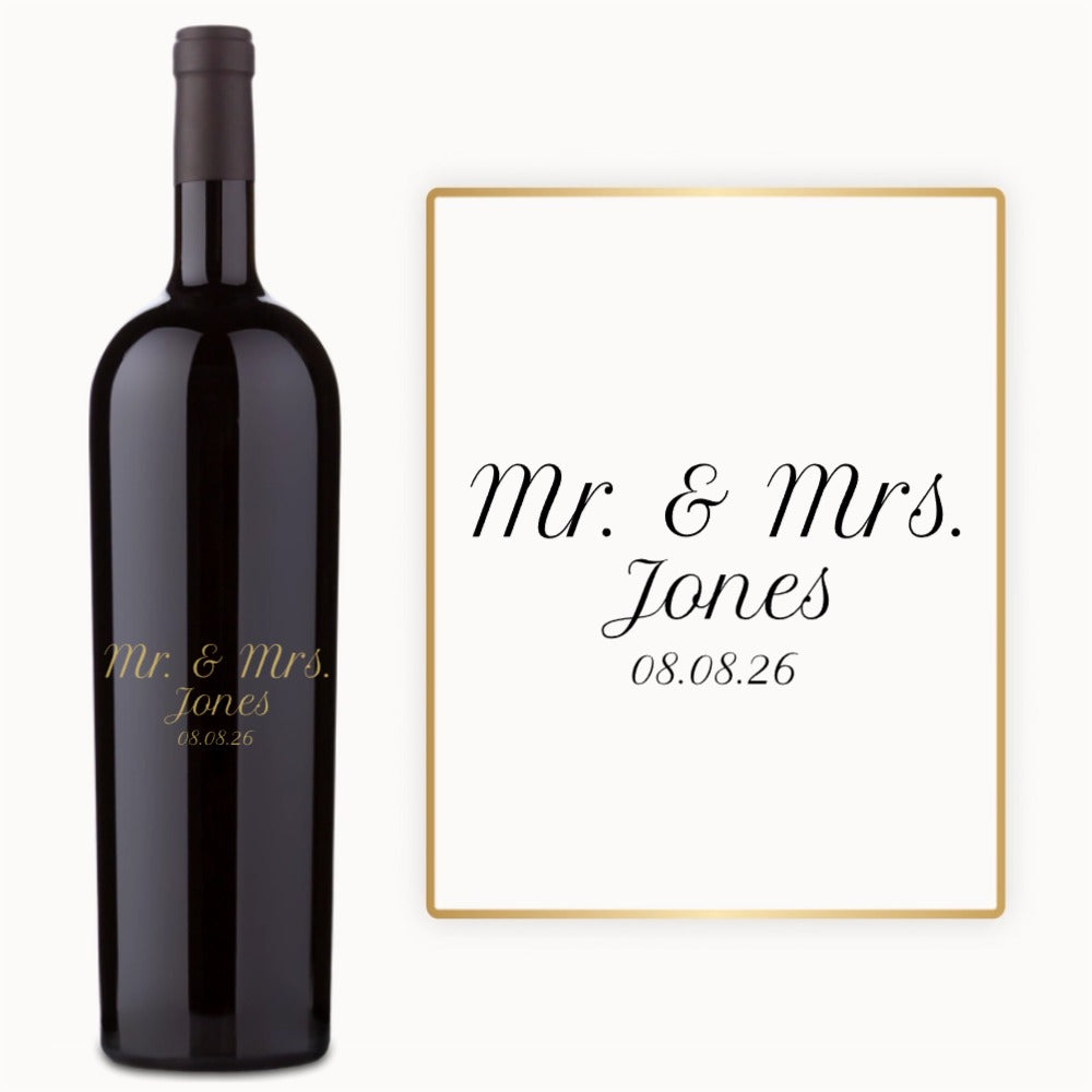 Mr. & Mrs. Script – Engraved Wedding Wine