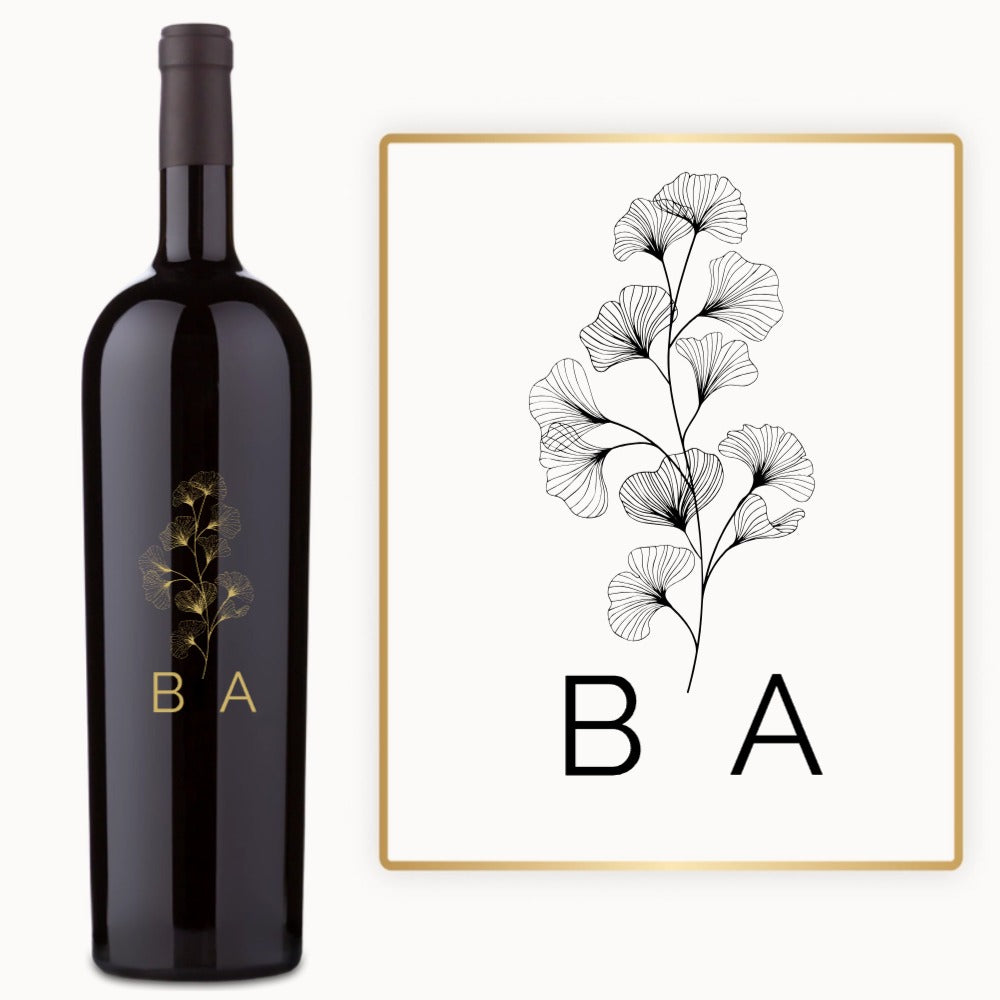 Ginkgo Monogram – Custom Engraved Wine