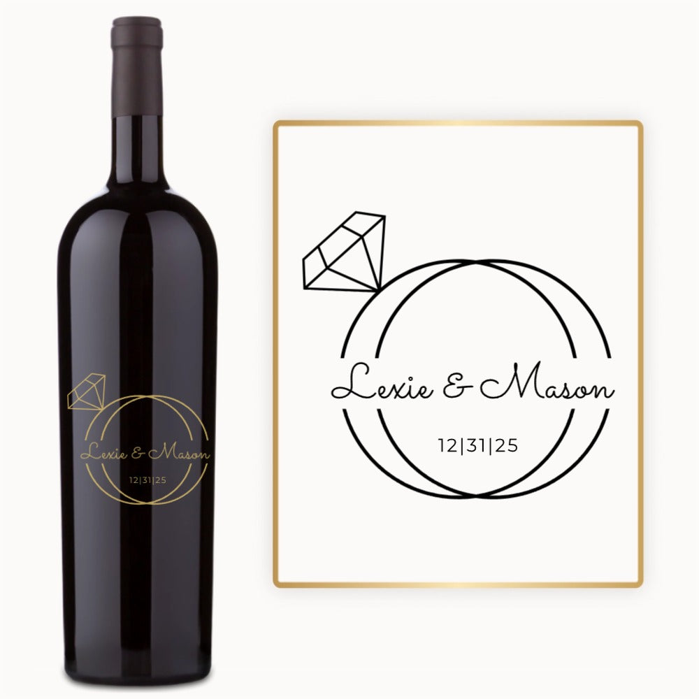 Wedding Ring Monogram – Engraved Engagement Wine