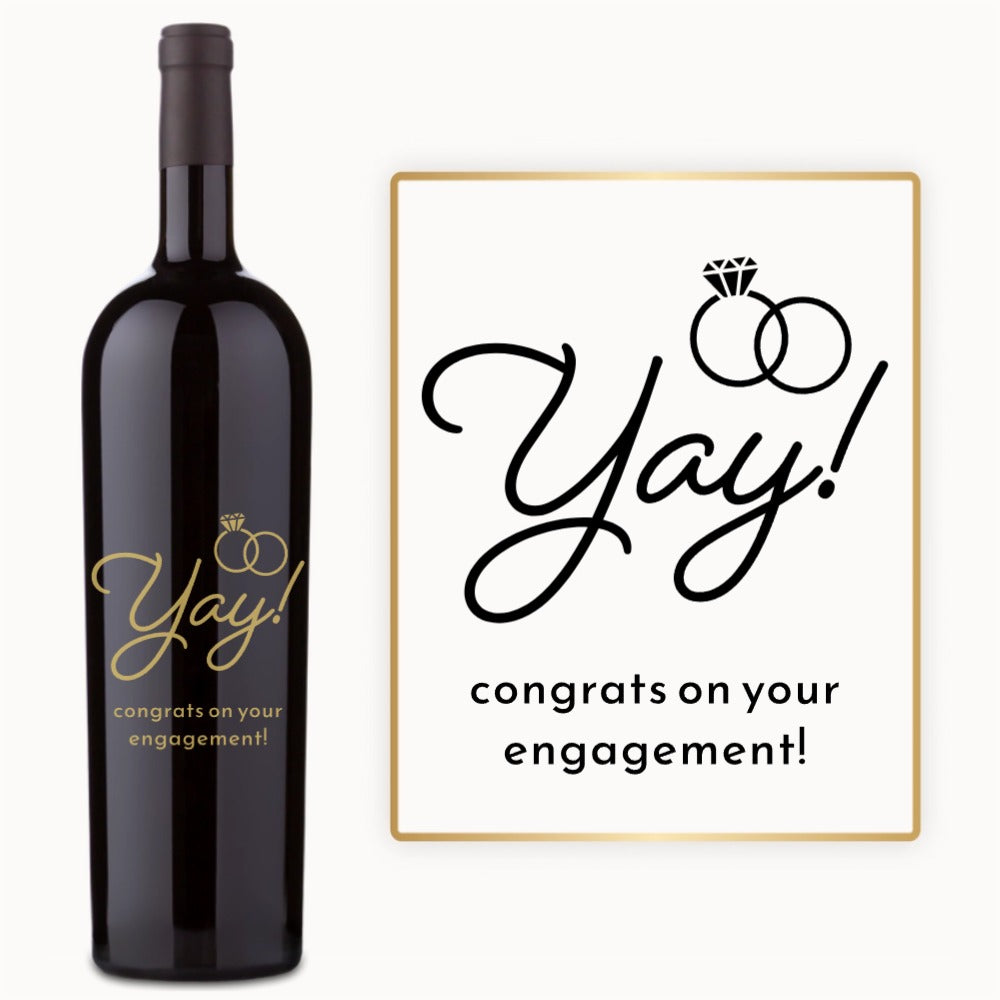 Yay With Rings – Engraved Engagement Wine