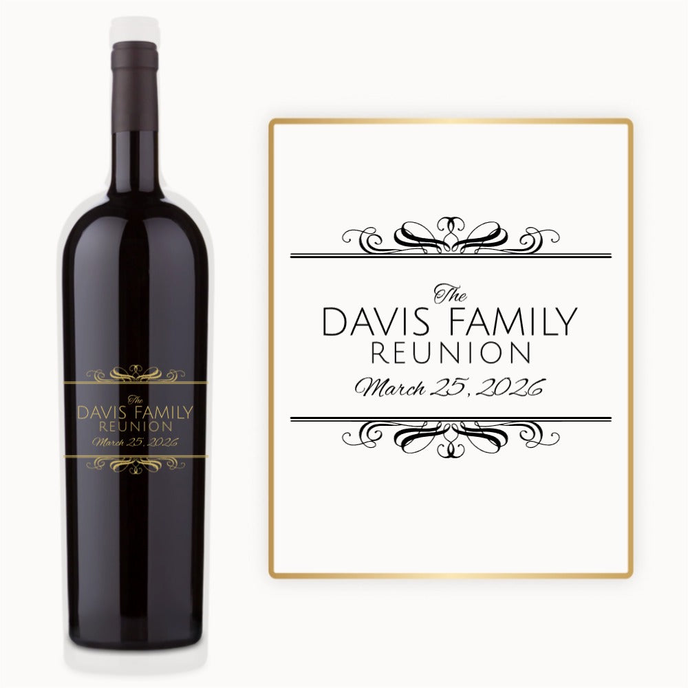 Elegant Scroll Frame – Custom Engraved Wine
