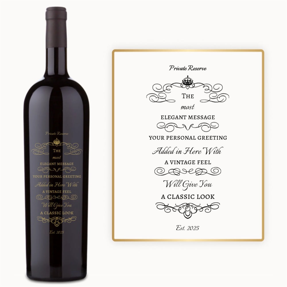 Vintage Scroll – Custom Engraved Wine