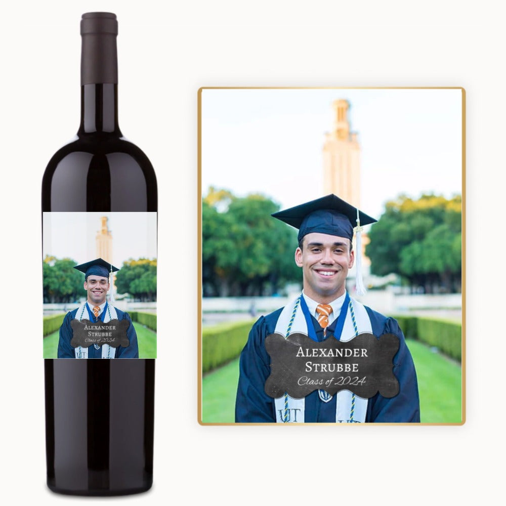 Graduate Photo Keepsake – Custom Label Wine
