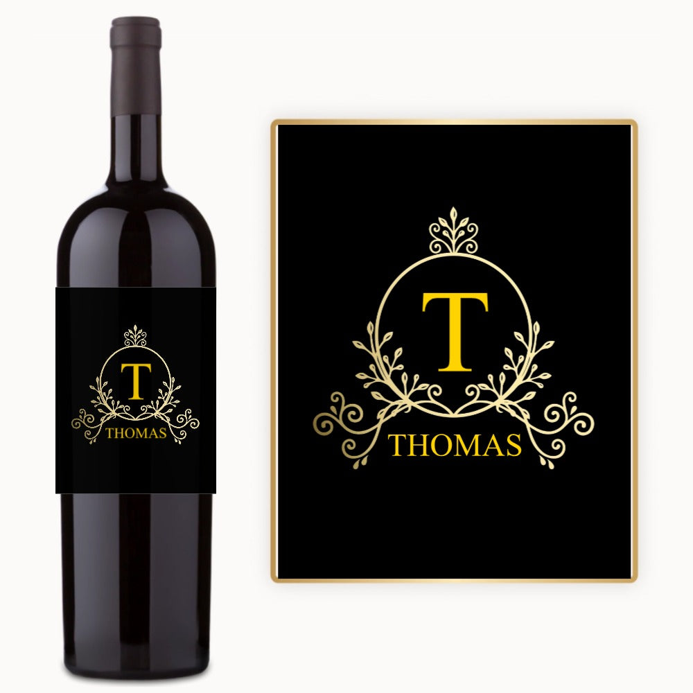 Gold Crest Monogram – Custom Label Wine