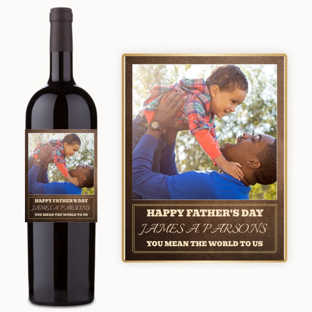 Father’s Day Photo Frame – Custom Wine Label