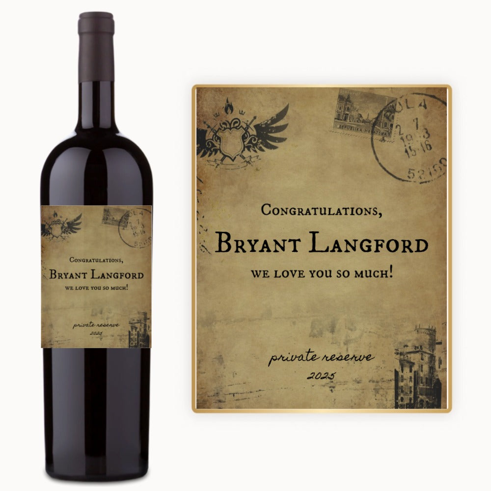 Vintage Postcard – Custom Label Wine