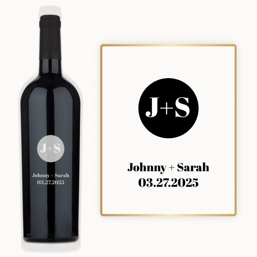 Modern Circle Initials – Custom Engraved Wine